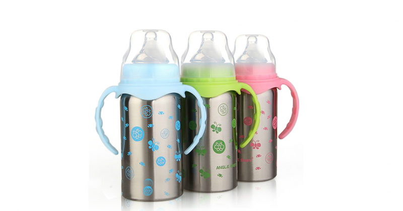 Stainless Steel Thermal Baby Bottle (220ml) (Blue)