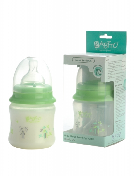 Babito Baby Feeding Bottle Wide Neck 5oz/150ml (Green)