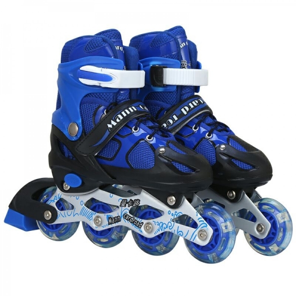 Kids Mann Card Road Outdoor Sport Inline Skater (BLUE) (S)