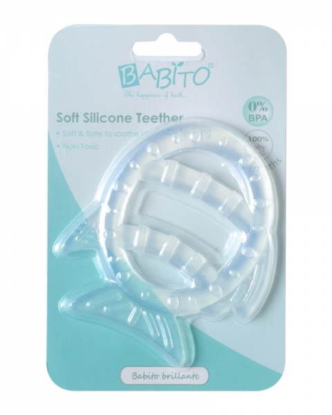 Babito Soft Silicone Baby Teether (Fish Pink )