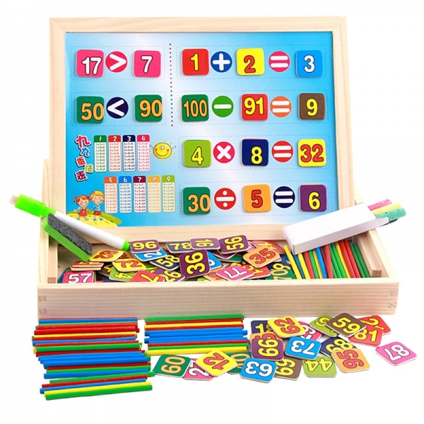 Education Learning Wood Game- Mathematics Double Sided Board Game