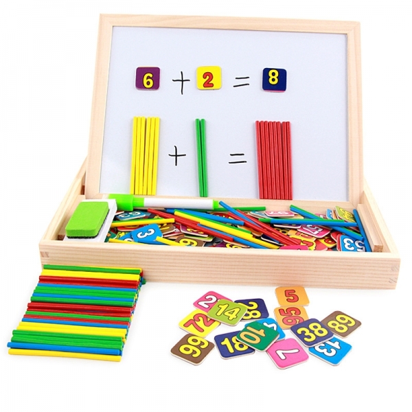 Education Learning Wood Game- Mathematics Double Sided Board Game