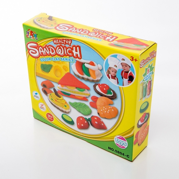 Kids Children DIY Color Play Clay Dough Toy- Sandwich
