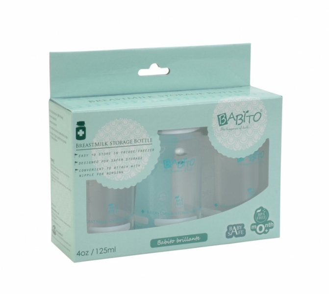 Babito Breast Milk Storage Bottle 3 in 1 Set BPA-Free