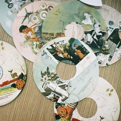 Classic Old Time Style Painted Picture Self adhesive CD Labels Sticker ...