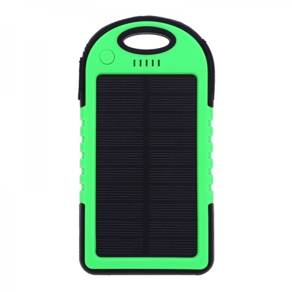 ES500 Solar Charger 5000mAh Builtin LED Flashlight Dual USB Output