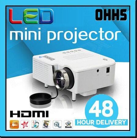 [1 Year Warranty ] OHHS UC28 HDMI VGA SD USB LED Mini Projector