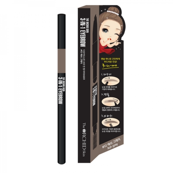 The Orchid Skin 3-In-1 Drawing Eyebrow No 2 Ash Gray