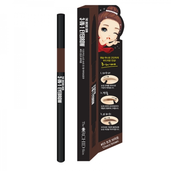 The Orchid Skin 3-In-1 Drawing Eyebrow No 3 Choco Brown