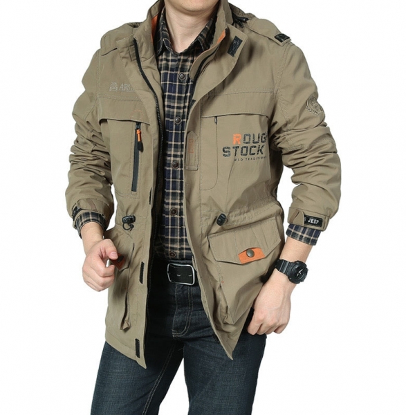 AFS JEEP Western Design Men Long Sleeve Outdoor Camping Jacket Coat