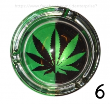 Thick glass ashtray - Leaf Design