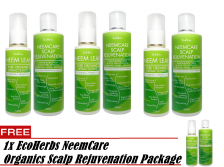 *Buy 3 FREE 1* EcoHerbs NeemCare Organics Super Savings Combo Package: Treatment For Premature White/Gray Hair, Dry/Flat Hair