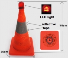 Retractable Foldable Traffic Cone Road Cone Safety Cone LED