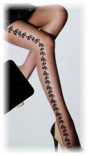 Fashion Pantyhose With Side Flowers Design 10D