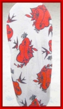 Fashion Foot Cover With Red Flowers & Birds Pattern Design