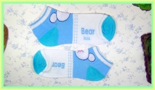 Fashion Lady Socks Low Length Light Blue Bear Pattern Design