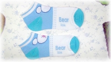 Fashion Lady Socks Low Length Light Blue Bear Pattern Design
