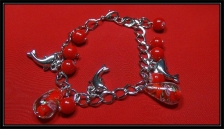 Fashion Dolphin Red Pearl & Crystal Shape Bracelets