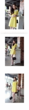 Fashion Korean Half-Sleeve Scallop Design Mini Dress