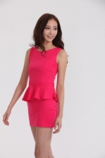 Fashion Sleeveless Peplum Mini Dress