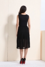 Fashion Pleated Skirt Design Midi Dress
