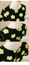 Fashion Simple Flower Design Short Sleeve Mini Dress