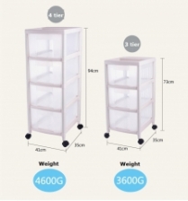 Multipurpose Storage Transparent Drawers Cabinet with Wheels