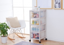 Multipurpose Storage Transparent Drawers Cabinet with Wheels