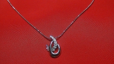 Fashion Silver Exotic Twin C-Shape Crystal Necklace