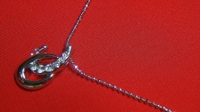 Fashion Silver Exotic Twin C-Shape Crystal Necklace