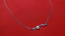 Fashion Silver Exotic Bar Shape With Pearl Necklace