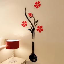House/ Office 3D Sticker Wall Decoration (Flower with Vase) (S)