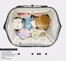 Princeton Prestige Series Mommy Diaper Bag - Grey (FREE GIFT worth RM 20)